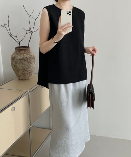 back slit sleeveless blouse /2color　FL2712