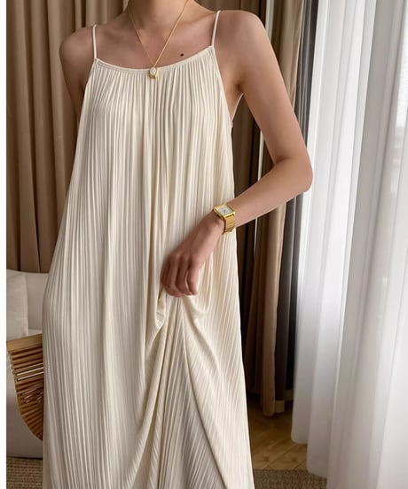 pleated camisole dress /2color　FL2724