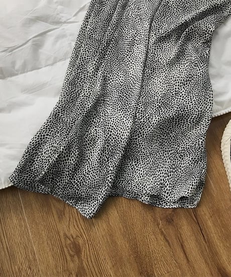 monotone leopard flare skirt　FL2185