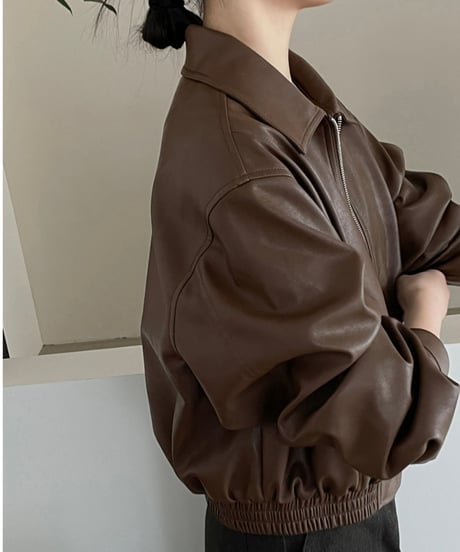 short leather jacket /2color　FL2808
