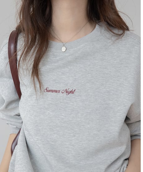 letter print sweat pullover /4color　FL3288