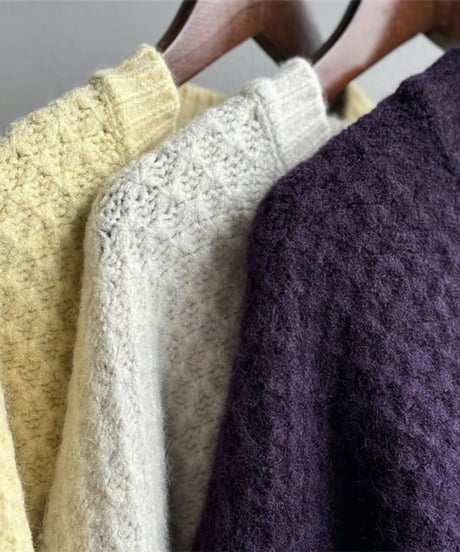 heart button soft knit cardigan /3color　FL2970