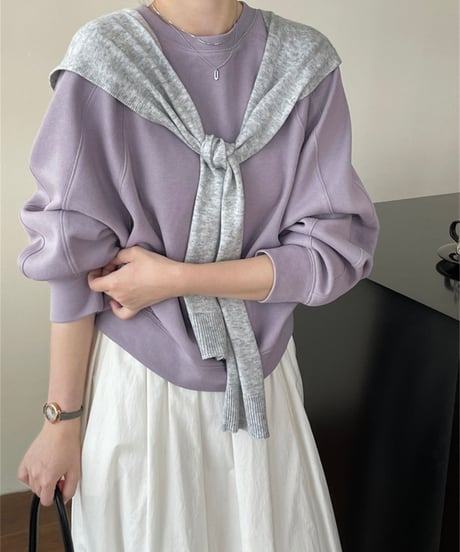 cool neck sweatshirt /2color　FL3078