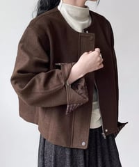 hiyoku collarless jacket /3color　FL2879