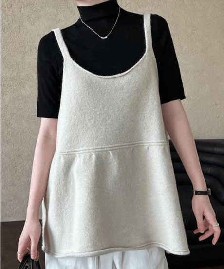 knit camisole tops /4color　FL3351