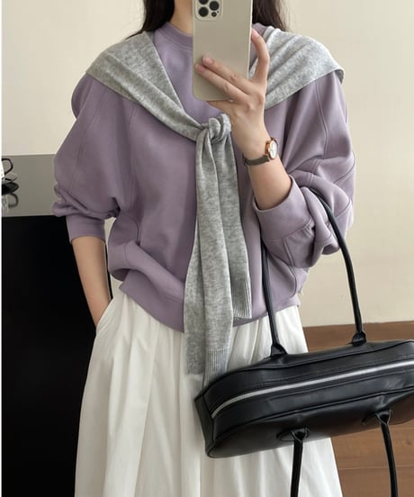 cool neck sweatshirt /2color　FL3078