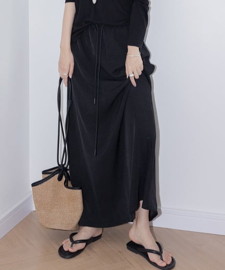 drawstring long skirt/2color　FL3300