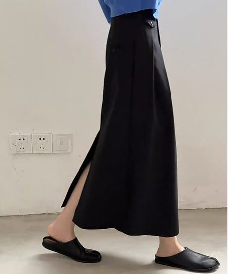straight long tuck skirt　FL2730