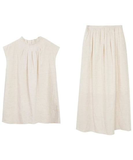 tuck collar tops & a-line skirt setup　FL2439