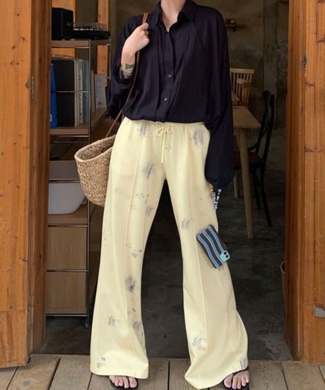 drawstring loose thin shirt /2color　FL2602