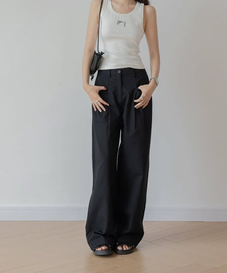 drop pocket wide leg pants　FL2220