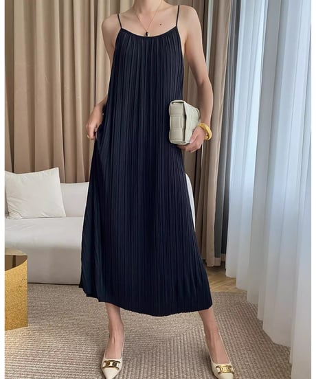 pleated camisole dress /2color　FL2724