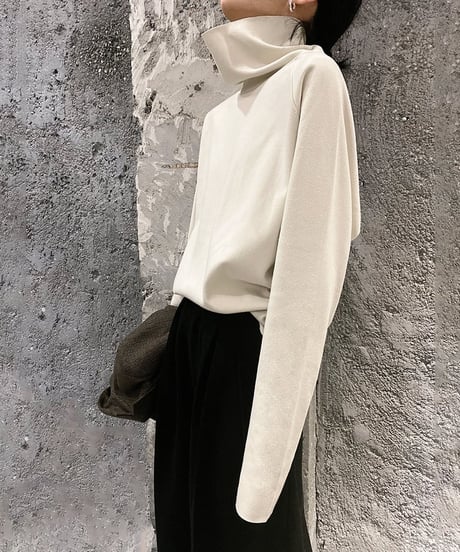 sleeve slit turtleneck tops /2color　FL2882