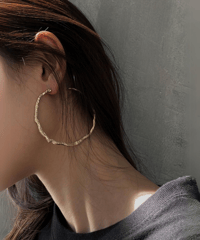 texture hoop earrings /2color　FL2348