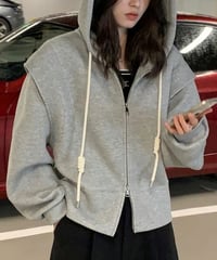 double zipper shoulder design hoodie　FL2547