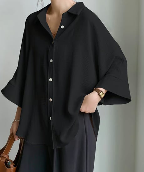 polyester lawn dolman blouse /7color　FL3621