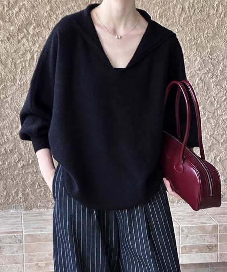 sailor collar knit pullover /3color　FL2788