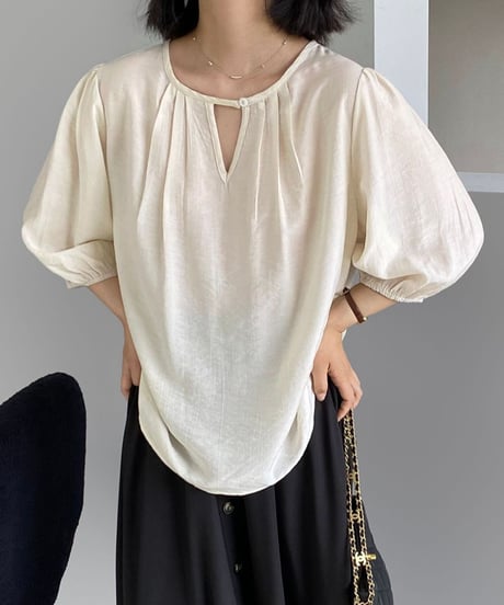 back lace design blouse /2color　FL3423