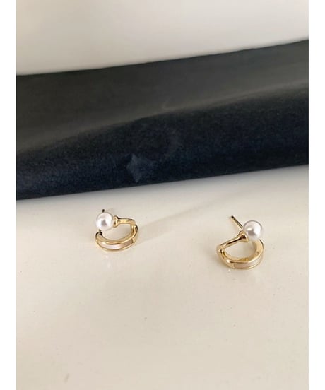 pearl hoop earrings piasu　FL2369