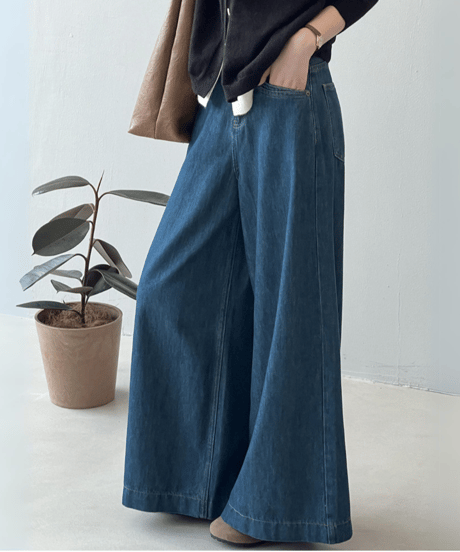 wide flare denim pants　FL2787