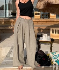 linen blend wide easy pants　FL2222