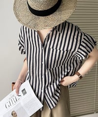 feminine border blouse　FL2201