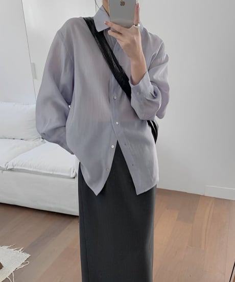 back slit sheer shirt /7color　FL3407