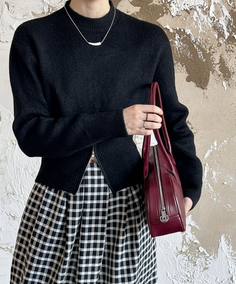 half-zip long sleeve knit /3color　FL2769