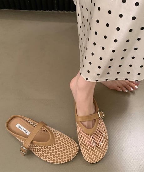 round toe mesh slip-on /3color　FL3381