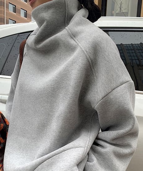 drawstring neck turtleneck sweatshirt　FL2546