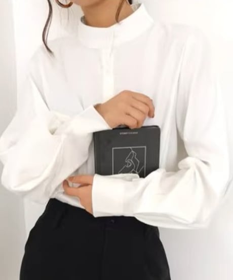 balloon sleeve stand collar shirt /4color　FL3331