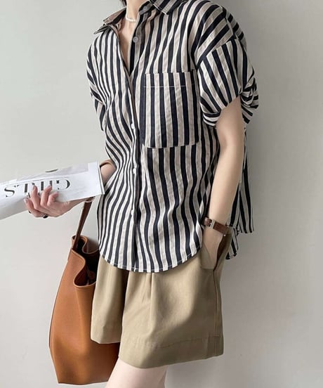 feminine border blouse　FL2139