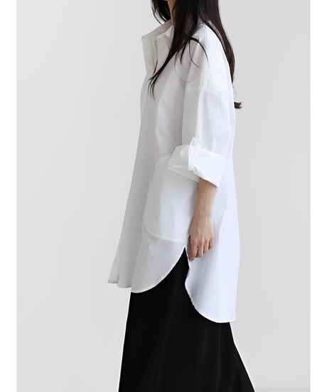 oversized buttoned sleeve shirt /2color　FL2027