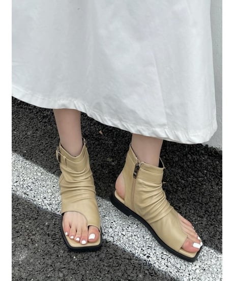 square toe thong boots sandals /2color　FL2313