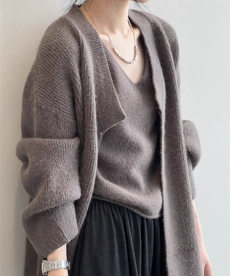 knit cardigan & camisole ensemble /4color　FL3071