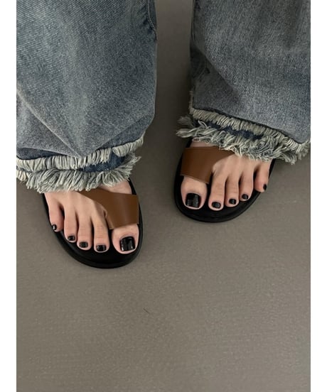 round toe thong sandals /4color　FL2062