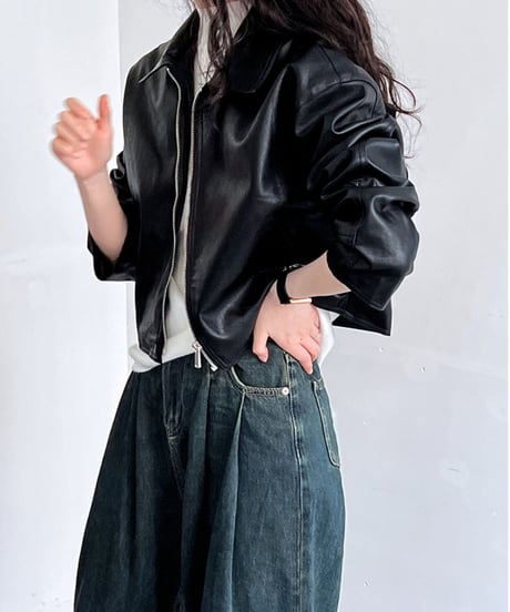 faux leather jacket /2color　FL2574
