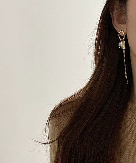 drop design grey pearl pierce　FL2242