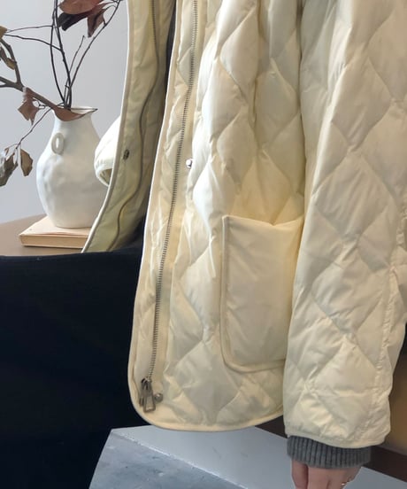 collarless quilted jacket /3color　FL3057