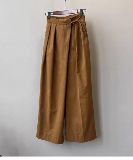 ribbon design wide leg pants /3color　FL2782