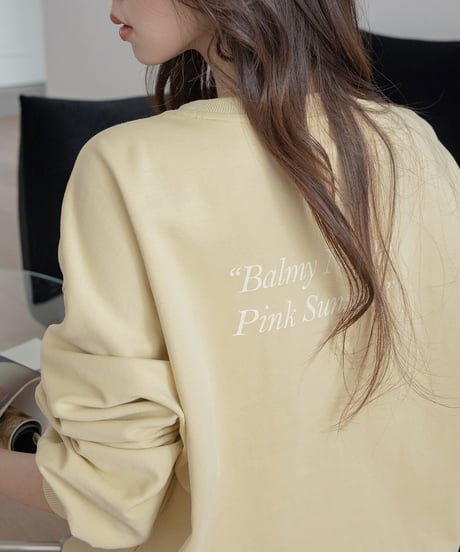letter print sweat pullover /4color　FL3288