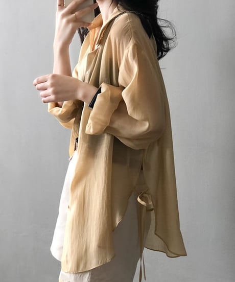 ribbon sheer shirt　FL2165