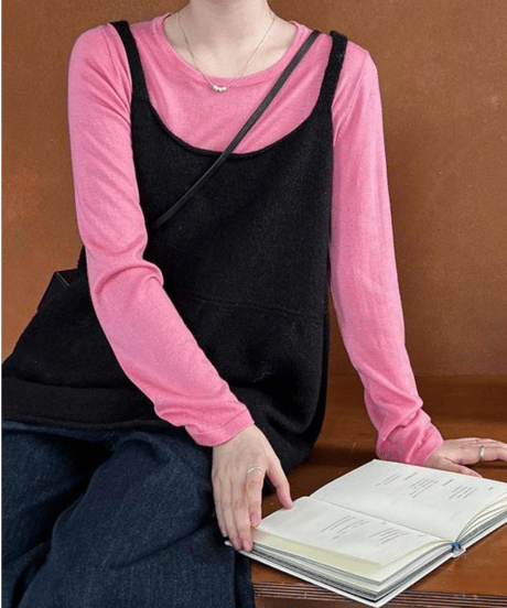 knit camisole tops /4color　FL3351