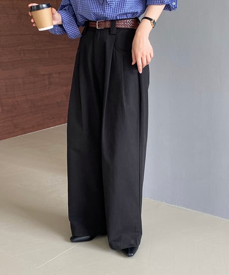 tencel straight wide pants /2color　FL2761
