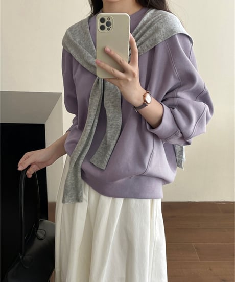 cool neck sweatshirt /2color　FL3078