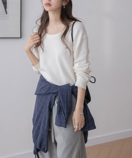 u-neck pullover knit /3color　FL3297