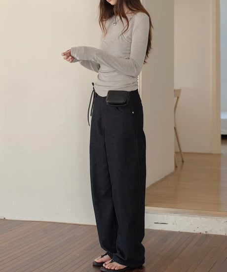 fake layered design cut and sew /3color　FL3329
