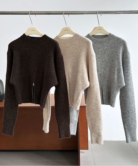 front slit knit pullover /3color　FL2688