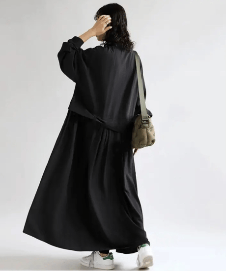 gathered waist shirt onepiece /2color　FL3559
