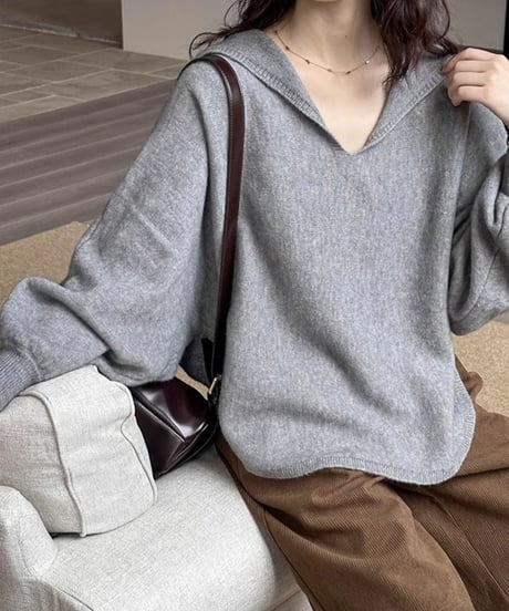 sailor collar knit pullover /3color　FL2947